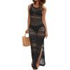 imageBsubseach Womens Swimwear Cover Ups Sexy Hollow Out Crochet Beach Cover Up Soft Pool Cover Ups for Women Bikini CoverupBlack