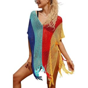 imageBsubseach Beach Crochet Dress Bathing Suit Cover Ups Sexy Coverup for Swimwear Women Summer OutfitRpatchwork 10