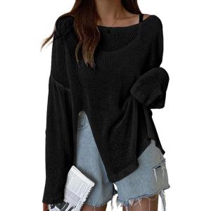 imageBsubseach Crochet Cover Ups for Swimwear Women Sheer Mesh Beach Tops Swimsuit Cover Up Summer Vacation OutfitsBlack