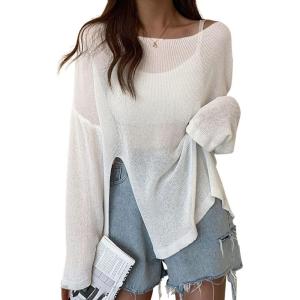 imageBsubseach Crochet Cover Ups for Swimwear Women Sheer Mesh Beach Tops Swimsuit Cover Up Summer Vacation OutfitsWhite