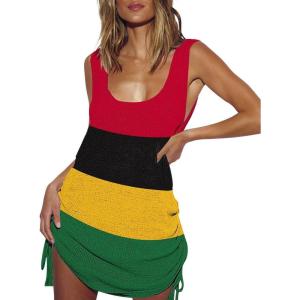 imageBsubseach Crochet Coverups for Women Backless Bikini Bathing Suit Cover Up Summer Knitted Beach Tank DressMulticolor 1