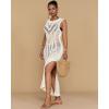 imageBsubseach Crochet Beach Cover Ups for Women Hollow Out Sleeveless Swimsuit Cover Up Swimwear Bikini Coverup DressWhite