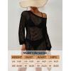 imageBsubseach Crochet Cover Up for Swimwear Women Pool Swimsuit Coverup Long Sleeve Beach Knit TopsBlack