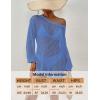 imageBsubseach Crochet Cover Up for Swimwear Women Pool Swimsuit Coverup Long Sleeve Beach Knit TopsBlue