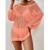 imageBsubseach Crochet Cover Up for Swimwear Women Pool Swimsuit Coverup Long Sleeve Beach Knit TopsCoral