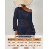 imageBsubseach Crochet Cover Up for Swimwear Women Pool Swimsuit Coverup Long Sleeve Beach Knit TopsNavy Blue