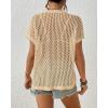 imageBsubseach Crochet Cover Ups for Swimwear Women Hollow Out Knit Bikini Beach Swimsuit Cover Up Summer Crochet TopApricot
