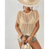 imageBsubseach Crochet Cover Ups for Swimwear Women Hollow Out Knit Bikini Beach Swimsuit Cover Up Summer Crochet TopApricot