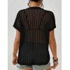 imageBsubseach Crochet Cover Ups for Swimwear Women Hollow Out Knit Bikini Beach Swimsuit Cover Up Summer Crochet TopBlack