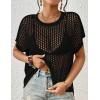 imageBsubseach Crochet Cover Ups for Swimwear Women Hollow Out Knit Bikini Beach Swimsuit Cover Up Summer Crochet TopBlack