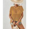 imageBsubseach Crochet Cover Ups for Swimwear Women Hollow Out Knit Bikini Beach Swimsuit Cover Up Summer Crochet TopCamel