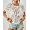 imageBsubseach Crochet Cover Ups for Swimwear Women Hollow Out Knit Bikini Beach Swimsuit Cover Up Summer Crochet TopWhite