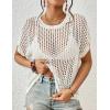 imageBsubseach Crochet Cover Ups for Swimwear Women Hollow Out Knit Bikini Beach Swimsuit Cover Up Summer Crochet TopWhite