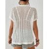 imageBsubseach Crochet Cover Ups for Swimwear Women Hollow Out Knit Bikini Beach Swimsuit Cover Up Summer Crochet TopWhite