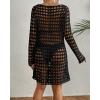 imageBsubseach Crochet Swimsuit Cover Up Hollow Out Bathing Suit Coverup for Women Sexy Summer OutfitBlack