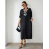 imageBsubseach Kaftan Dresses for Women Bathing Suit Cover Ups Plus Size Caftan BeachwearGblack