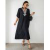 imageBsubseach Kaftan Dresses for Women Bathing Suit Cover Ups Plus Size Caftan BeachwearGblack