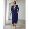 imageBsubseach Kaftan Dresses for Women Bathing Suit Cover Ups Plus Size Caftan BeachwearGnavy Blue