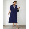 imageBsubseach Kaftan Dresses for Women Bathing Suit Cover Ups Plus Size Caftan BeachwearGnavy Blue