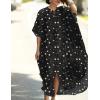 imageBsubseach Kaftan Dresses for Women Beach Cover Up Caftans for Women Long Button Up Shirt Kaftan DressesAblack Star