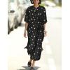 imageBsubseach Kaftan Dresses for Women Beach Cover Up Caftans for Women Long Button Up Shirt Kaftan DressesAblack Star