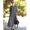 imageBsubseach Kaftan Dresses for Women Beach Cover Up Caftans for Women Long Button Up Shirt Kaftan DressesAblack White