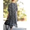 imageBsubseach Kaftan Dresses for Women Beach Cover Up Caftans for Women Long Button Up Shirt Kaftan DressesAblack White