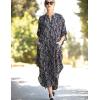 imageBsubseach Kaftan Dresses for Women Beach Cover Up Caftans for Women Long Button Up Shirt Kaftan DressesAblack White