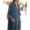 imageBsubseach Kaftan Dresses for Women Beach Cover Up Caftans for Women Long Button Up Shirt Kaftan DressesAblack White Stripes