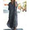 imageBsubseach Kaftan Dresses for Women Beach Cover Up Caftans for Women Long Button Up Shirt Kaftan DressesAblack White Stripes