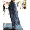 imageBsubseach Kaftan Dresses for Women Beach Cover Up Caftans for Women Long Button Up Shirt Kaftan DressesAblack White Stripes