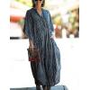 imageBsubseach Kaftan Dresses for Women Beach Cover Up Caftans for Women Long Button Up Shirt Kaftan DressesAblack White Stripes