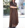 imageBsubseach Kaftan Dresses for Women Beach Cover Up Caftans for Women Long Button Up Shirt Kaftan DressesAbrown Stripes