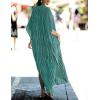 imageBsubseach Kaftan Dresses for Women Beach Cover Up Caftans for Women Long Button Up Shirt Kaftan DressesAgreen Stripes