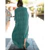 imageBsubseach Kaftan Dresses for Women Beach Cover Up Caftans for Women Long Button Up Shirt Kaftan DressesAgreen Stripes