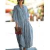imageBsubseach Kaftan Dresses for Women Beach Cover Up Caftans for Women Long Button Up Shirt Kaftan DressesAgrey Stripes