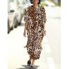 imageBsubseach Kaftan Dresses for Women Beach Cover Up Caftans for Women Long Button Up Shirt Kaftan DressesAleopard Pattern