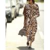 imageBsubseach Kaftan Dresses for Women Beach Cover Up Caftans for Women Long Button Up Shirt Kaftan DressesAleopard Pattern