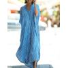 imageBsubseach Kaftan Dresses for Women Beach Cover Up Caftans for Women Long Button Up Shirt Kaftan DressesAlight Blue