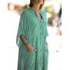 imageBsubseach Kaftan Dresses for Women Beach Cover Up Caftans for Women Long Button Up Shirt Kaftan DressesAlight Green