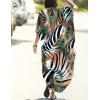 imageBsubseach Kaftan Dresses for Women Beach Cover Up Caftans for Women Long Button Up Shirt Kaftan DressesApeacock Feather