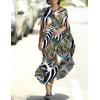 imageBsubseach Kaftan Dresses for Women Beach Cover Up Caftans for Women Long Button Up Shirt Kaftan DressesApeacock Feather