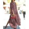 imageBsubseach Kaftan Dresses for Women Beach Cover Up Caftans for Women Long Button Up Shirt Kaftan DressesAred