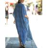 imageBsubseach Kaftan Dresses for Women Beach Cover Up Caftans for Women Long Button Up Shirt Kaftan DressesBlue Striped