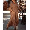 imageBsubseach Kaftan Dresses for Women Beach Cover Up Caftans for Women Long Button Up Shirt Kaftan DressesBrown