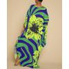 imageBsubseach Kaftan Dresses for Women Plus Size Beach Swimsuit Cover Up V Neck Caftan Dress LoungewearEblue Green