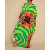 imageBsubseach Kaftan Dresses for Women Plus Size Beach Swimsuit Cover Up V Neck Caftan Dress LoungewearEgreen Orange