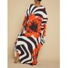 imageBsubseach Kaftan Dresses for Women Plus Size Beach Swimsuit Cover Up V Neck Caftan Dress LoungewearEorange Flowers