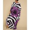imageBsubseach Kaftan Dresses for Women Plus Size Beach Swimsuit Cover Up V Neck Caftan Dress LoungewearEpurple Flowers