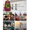 imageBsubseach Kaftan Dresses for Women Plus Size Beach Swimsuit Cover Up V Neck Caftan Dress LoungewearErose Pink Green Flowers